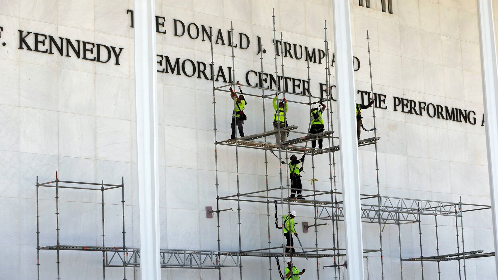 Trump’s name removed from Kennedy Center building and website
